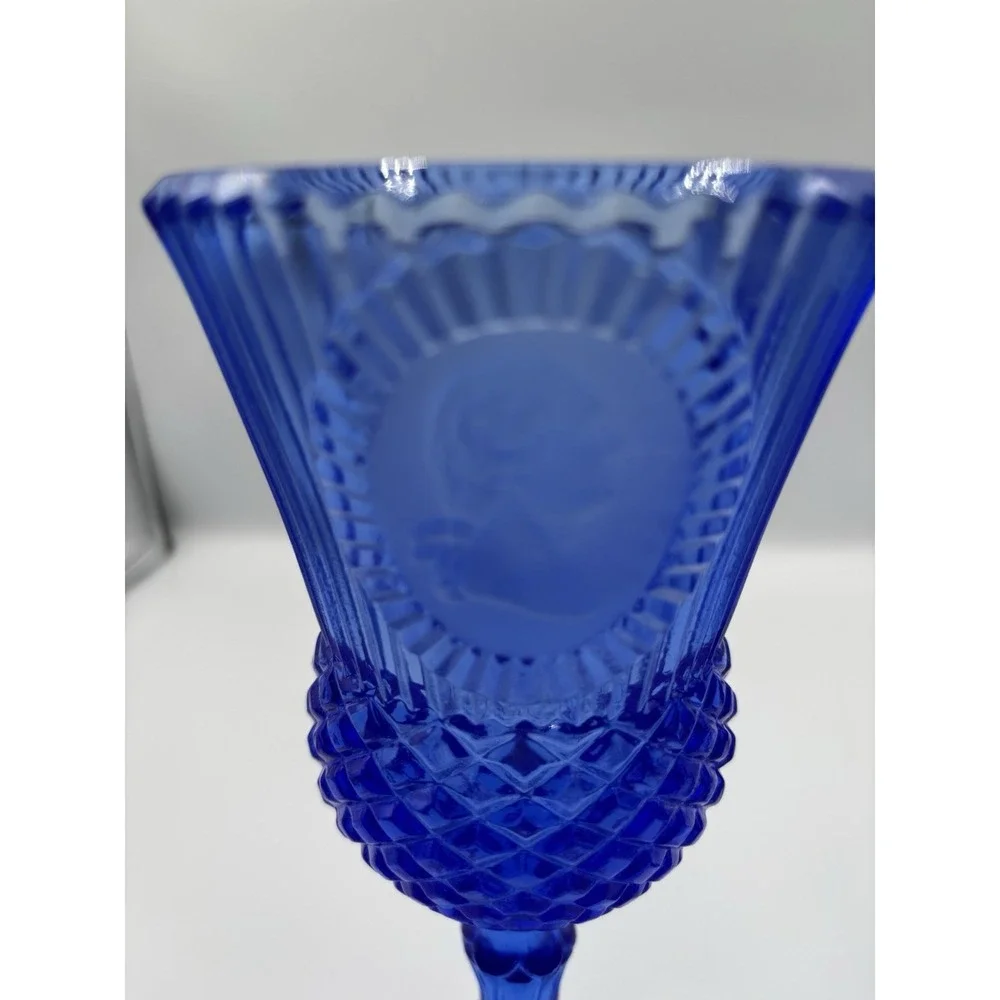 Vintage Avon‎ Fostoria Cobalt Blue George & Martha Washington Goblet Set